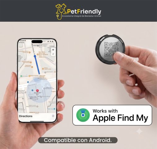 Tag Inteligente PetFriendly: Rastreo+ Perfil QR